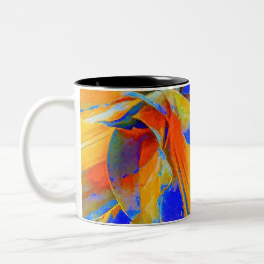 Tasse 2 Couleurs Abstrait bleu et orange (Gauche)
