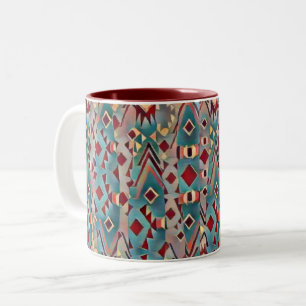 Tasse 2 Couleurs Abstrait Boho Aztèque