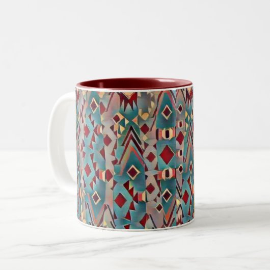Tasse 2 Couleurs Abstrait Boho Aztèque (Devant gauche)