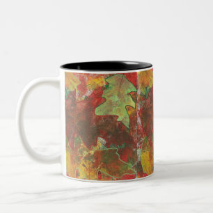Tasse 2 Couleurs Abstrait chêne Feuille de l'automne