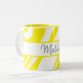 Tasse 2 Couleurs Abstrait jaune personnalisé (Devant gauche)