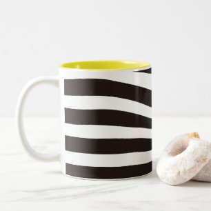 Tasse 2 Couleurs abstrait motif à ondes rétro à deux tons
