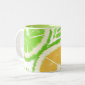 Tasse 2 Couleurs Abstrait Pop Tie Dye Citron Vert (Devant gauche)