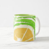 Tasse 2 Couleurs Abstrait Pop Tie Dye Citron Vert (Devant droit)