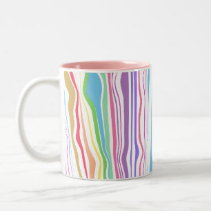 Tasse 2 Couleurs abstrait rétro vintage motif bicolore
