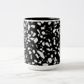 Tasse 2 Couleurs Abstrait Terrazzo Mosaic Motif noir et blanc (Centre)
