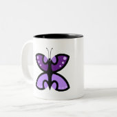 Tasse 2 Couleurs Accent graphique papillon violet moderne mignon (Devant gauche)