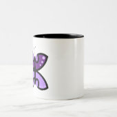Tasse 2 Couleurs Accent graphique papillon violet moderne mignon (Centre)