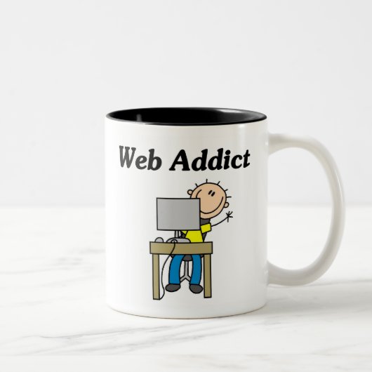 Tasse 2 Couleurs Accro du Web (Droit)