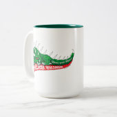 Tasse 2 Couleurs Accueil du Hodag Rhinelander Wisconsin (Devant gauche)