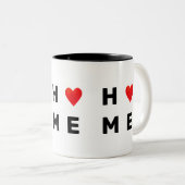 Tasse 2 Couleurs Accueil et coeur modernes (Devant droit)