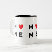 Tasse 2 Couleurs Accueil et coeur modernes (Devant gauche)