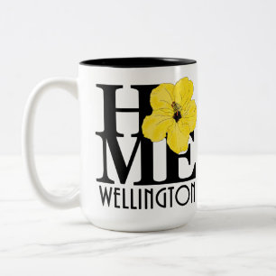 Tasse 2 Couleurs ACCUEIL Hibiscus jaune Wellington 15oz