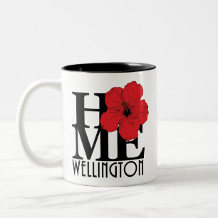 Tasse 2 Couleurs ACCUEIL Hibiscus rouge Wellington 11oz