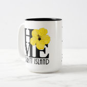 Tasse 2 Couleurs ACCUEIL Île Merritt hibiscus jaune 15oz (Devant gauche)