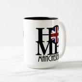 Tasse 2 Couleurs ACCUEIL Manchester Angleterre 15oz (Devant droit)