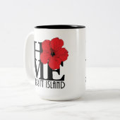 Tasse 2 Couleurs ACCUEIL Merritt Island 15oz (hibiscus rouge) (Devant gauche)