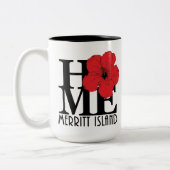 Tasse 2 Couleurs ACCUEIL Merritt Island 15oz (hibiscus rouge) (Gauche)