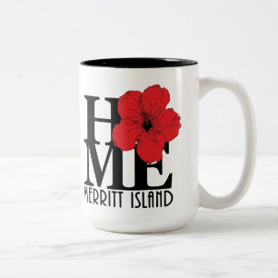 Tasse 2 Couleurs ACCUEIL Merritt Island 15oz (hibiscus rouge)
