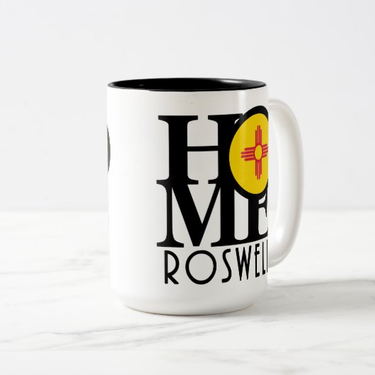 Tasse 2 Couleurs ACCUEIL Roswell Nouveau Mesico 15oz (Devant droit)