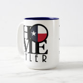 Tasse 2 Couleurs ACCUEIL Tyler Texas 15oz (Devant gauche)