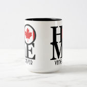 Tasse 2 Couleurs ACCUEIL Vancouver (Drapeau canadien) 15oz (Centre)