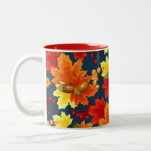 Tasse 2 Couleurs Acornes D'Automne Et Feuilles De Chênes (Gauche)