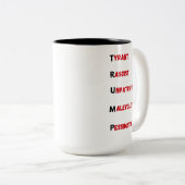 Tasse 2 Couleurs Acronyme anti-Trump 2 (Devant droit)
