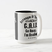 Tasse 2 Couleurs Acronyme De Lecture Humoristique Noir Et Blanc (Devant droit)