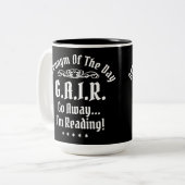 Tasse 2 Couleurs Acronyme de lecture humoristique Texte blanc (Devant gauche)