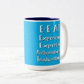 Tasse 2 Couleurs Acronyme E-E-A-T SEO (Devant droit)