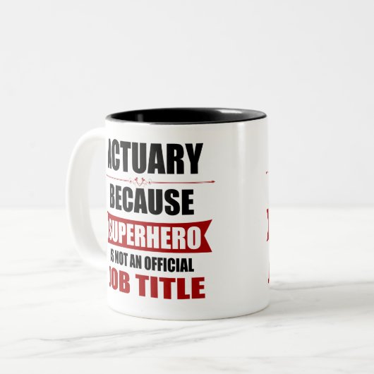 Tasse 2 Couleurs Actuary Superhero Novelty (Devant gauche)