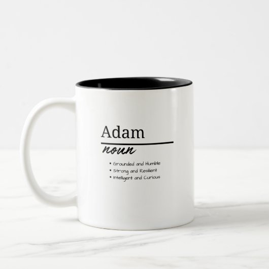 Tasse 2 Couleurs Adam, Garçon Définition Personnalisée Du Nom (Gauche)