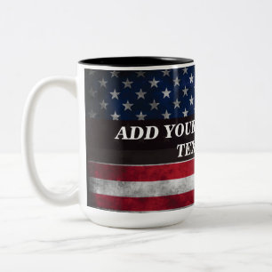 Tasse 2 Couleurs Add your text on American flag