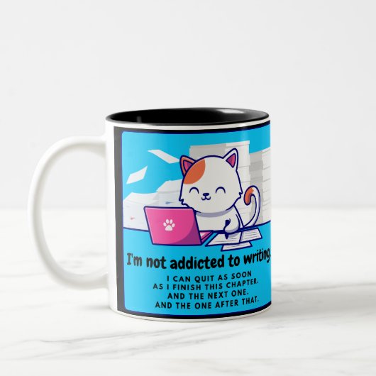 Tasse 2 Couleurs Addicité à l'écriture : Le chickle d'écriture (Gauche)