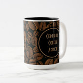 Tasse 2 Couleurs Addict certifié au café (Devant droit)