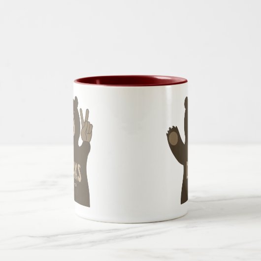 Tasse 2 Couleurs Adirondacks Peace Bear (Centre)