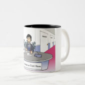 Tasse 2 Couleurs Admin Asst, Réceptionniste - Dessin masculin (Devant droit)
