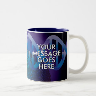 Tasse 2 Couleurs ADN personnalisé Blue Science