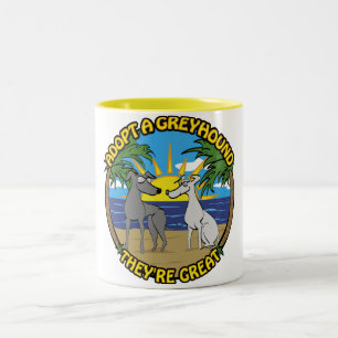 TASSE 2 COULEURS ADOPTEZ UN LÉVRIER ILS SONT SUPER
