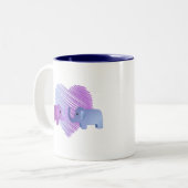 Tasse 2 Couleurs Adorable Amour Eléphant (Devant gauche)