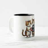 Tasse 2 Couleurs Adorable Chats nouvellement mariés (Devant gauche)