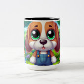 Tasse 2 Couleurs Adorable Chiot Dans Les Murs (Centre)