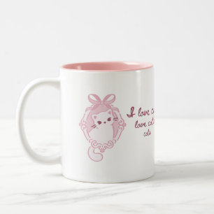 Tasse 2 Couleurs Adorable "J'adore les chats" Soft