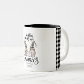 Tasse 2 Couleurs Adorable mignonne Gnomes Black Buffalo Plaid (Devant droit)