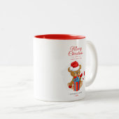 Tasse 2 Couleurs Adorable Noël Teddy | Noël personnalisé (Devant droit)