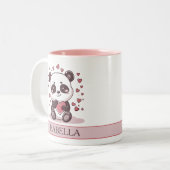 Tasse 2 Couleurs Adorable Panda Love - Personnalisé (Devant gauche)