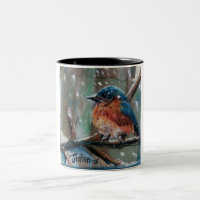adorable petit oiseau bleu de l'est hivernal
