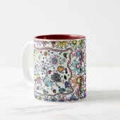 Tasse 2 Couleurs Adorables Joyeux Joy Joy Doodles (Devant gauche)
