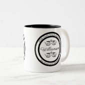 Tasse 2 Couleurs Adresse de retour personnalisée Cafés (Devant droit)